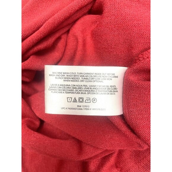 ORVIS 46% RAYON V-NECK TUNIC KNIT TOP SIZE LARGE RED - Picture 3 of 16